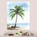 Latitude Run® Palm Tree At The Beach Resort VII - Palms & Palm Trees Metal Wall Decor Metal in Blue/Green/White | 32 H x 16 W x 1 D in | Wayfair