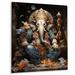 Bungalow Rose Gold Grey Indian Art Mystic Ganesha - Indian Art Metal Wall Art Prints Metal in Blue/Gray/Orange | 20 H x 12 W x 1 D in | Wayfair