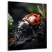Ebern Designs Red Ladybug Portrait II - Ladybug Metal Wall Art Metal in Black/Green/Red | 20 H x 12 W x 1 D in | Wayfair