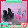 Shuga nickel é Halloween BJD Chaussures pour 1/4 Mini Jouet Bottes Hautes Noir et Rose Couleurs