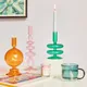 Floriddle-Bougeoirs coniques en verre pour la maison vase en verre étagère de table support