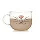 Tasse en verre transparente 500ml Kawaii motif barbe de chat bière verre thé lait eau café