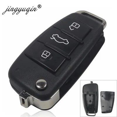 Jingyuqin-Coque de clé de voiture à distance VVDI KD Flip étui à 3 boutons pour AUDI A2 A3 A4