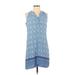 Skies Are Blue Casual Dress - Shift V Neck Sleeveless: Blue Dresses - Women's Size X-Small