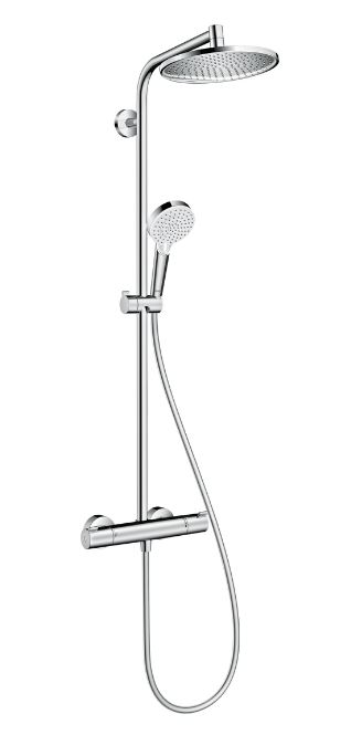 Colonne de douche CROMETTA S 240 mm / 1 jet avec mitigeur thermostatique HANSGROHE 27268000