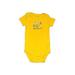 Carter's Short Sleeve Onesie: Yellow Print Bottoms - Kids Girl's Size 18