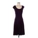 Lauren by Ralph Lauren Casual Dress - A-Line: Purple Solid Dresses - Women's Size 2