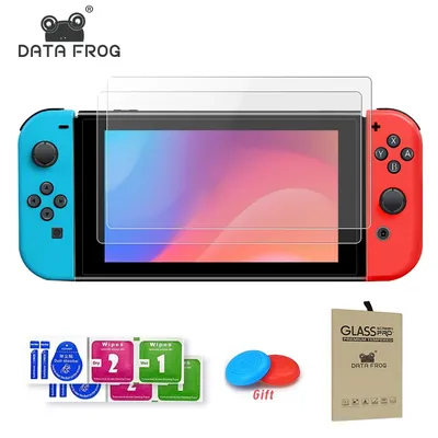 Daten Frosch 2er Pack gehärtetes Glas Displays chutz folie kompatibel-Nintendo Switch transparente Image