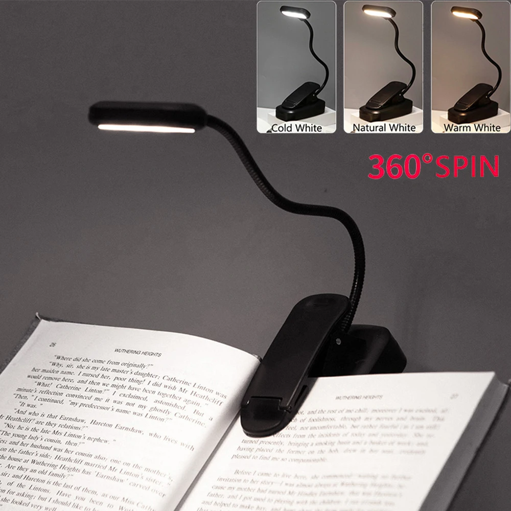 Tragbare LED-Buch Licht Clip-on dimmbare Lese lampe Auge Pflege Mini Schreibtisch lampe 360 ° flexible Studie Tisch lampe Nachttisch Licht