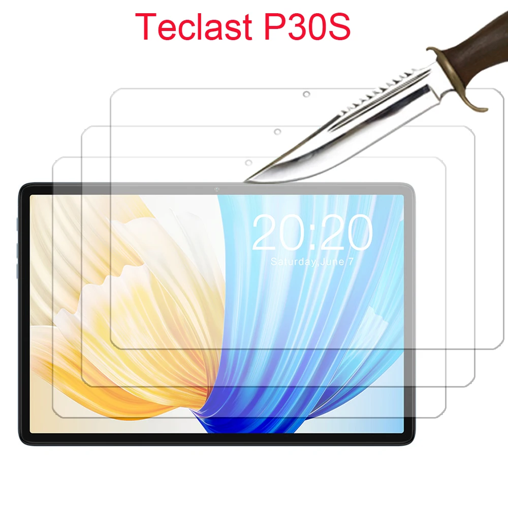 3 Stück für Teclast P30S Displayschutzfolie aus gehärtetem Glas, 3 Packungen, schützende Tablet-Folie, HD, kratzfest Image