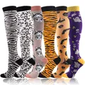 Calze a compressione invernali Nylon Hot Air Skull Halloween Sport riduce l'affaticamento muscolare