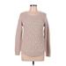 Max Studio Pullover Sweater: Tan Color Block Tops - Women's Size Medium