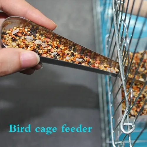 1 stücke Vogelkäfig Edelstahl Feeder Fütterung Versorgung Papagei Taube Vogel Zubehör Vogelfutter