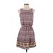 Xhilaration Casual Dress - Mini Crew Neck Sleeveless: Pink Aztec or Tribal Print Dresses - Women's Size X-Small