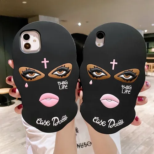 3D-Maske Puppen Soft Case für iPhone 15 14 Pro 13 12 11 Pro Max 7 8 plus x xr se Mädchen Träne Jesus