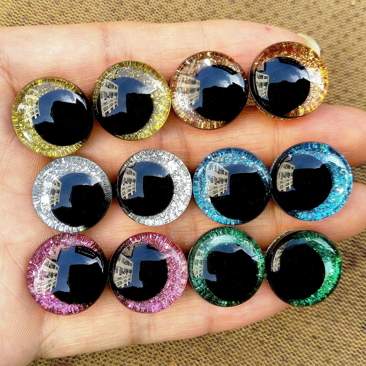 20 teile/los 3D Glitter Sicherheits Augen Für Spielzeug Amigurumi Trapez Gestrickte Kuschel Filz Plüsch Spielzeug Rotes Auge Große Große Größe 16/20/25mm