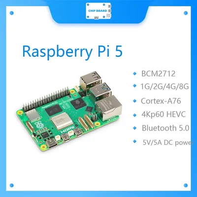 Offizielles Original Raspberry Pi 5 Cortex-A76 Linux 4 GB 8 GB Armboard Python-Programmierung PCIe Image