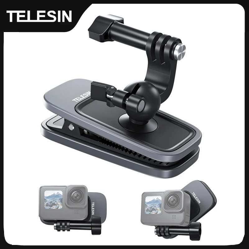 TELESIN 360° ° Rotation Magnetische Rucksack Clip Clamp Halterung für GoPro Hero 13 12 11 10 9 8 7 Insta360 DJI Action Kamera Zubehör Image
