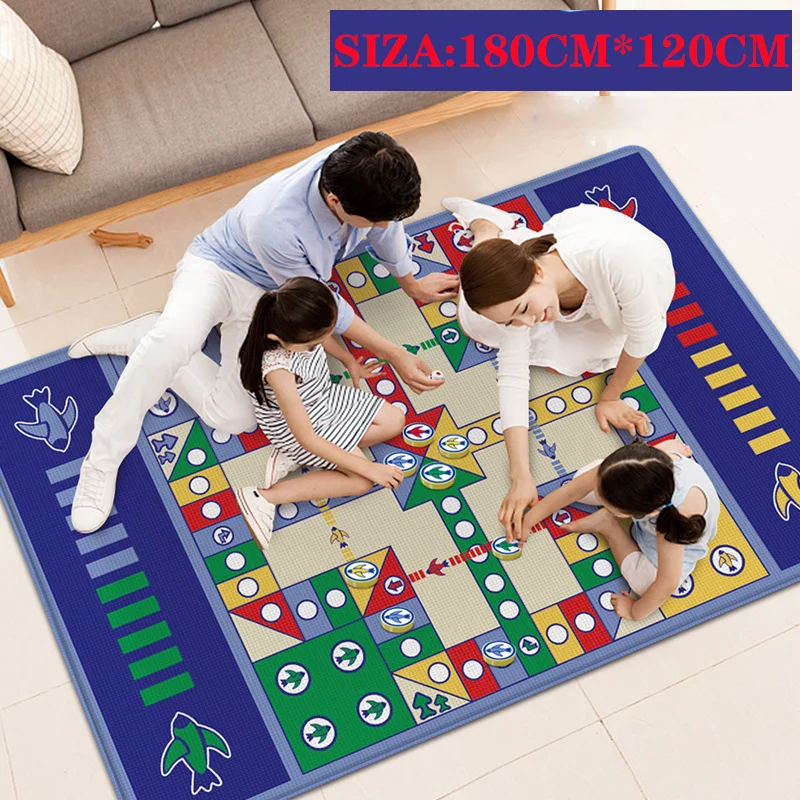 Neue Design Kinder Teppich Ludo Brettspiel Matte für Kinder Tragbare Reise Kinder Spielzeug Schach Familie Und Party Spiele Image