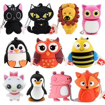 Animal Cartoon Series Geschenk für Kinder USB 2.0 Flash Drive Echte Kapazität Pen Drive Silikon Image