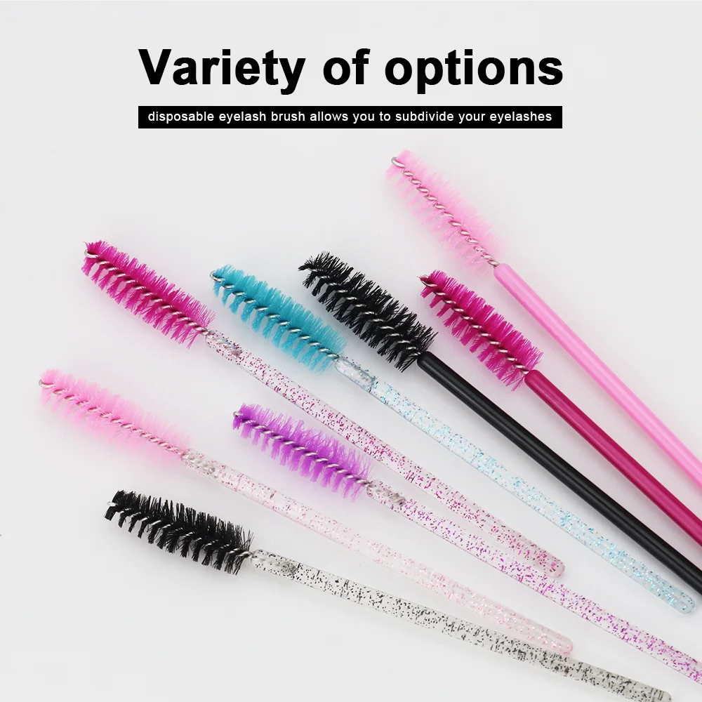 50 Stück Einweg-Kristallwimpern, Augenbrauen, Bürste, Wimperntusche, Zauberstäbe, Applikator, biegsame Make-up-Werkzeuge, Lieferant Image