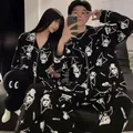Kawaii Sanrio Hello Kitty coppia pigiama uomo autunno carino maniche lunghe uomo Kuromi pigiama set sciolto casa indossare pantaloni vestito regalo