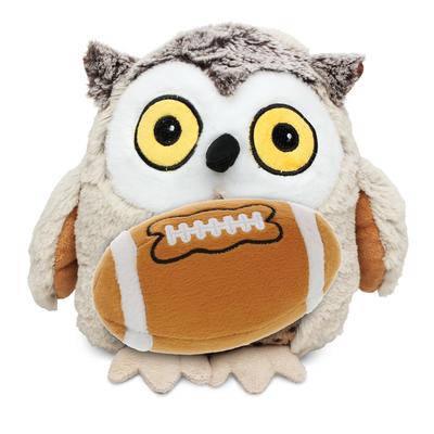 DolliBu Soft Huggable Fat Brown Owl Stuffed Animal with Football Plush - 10 inches