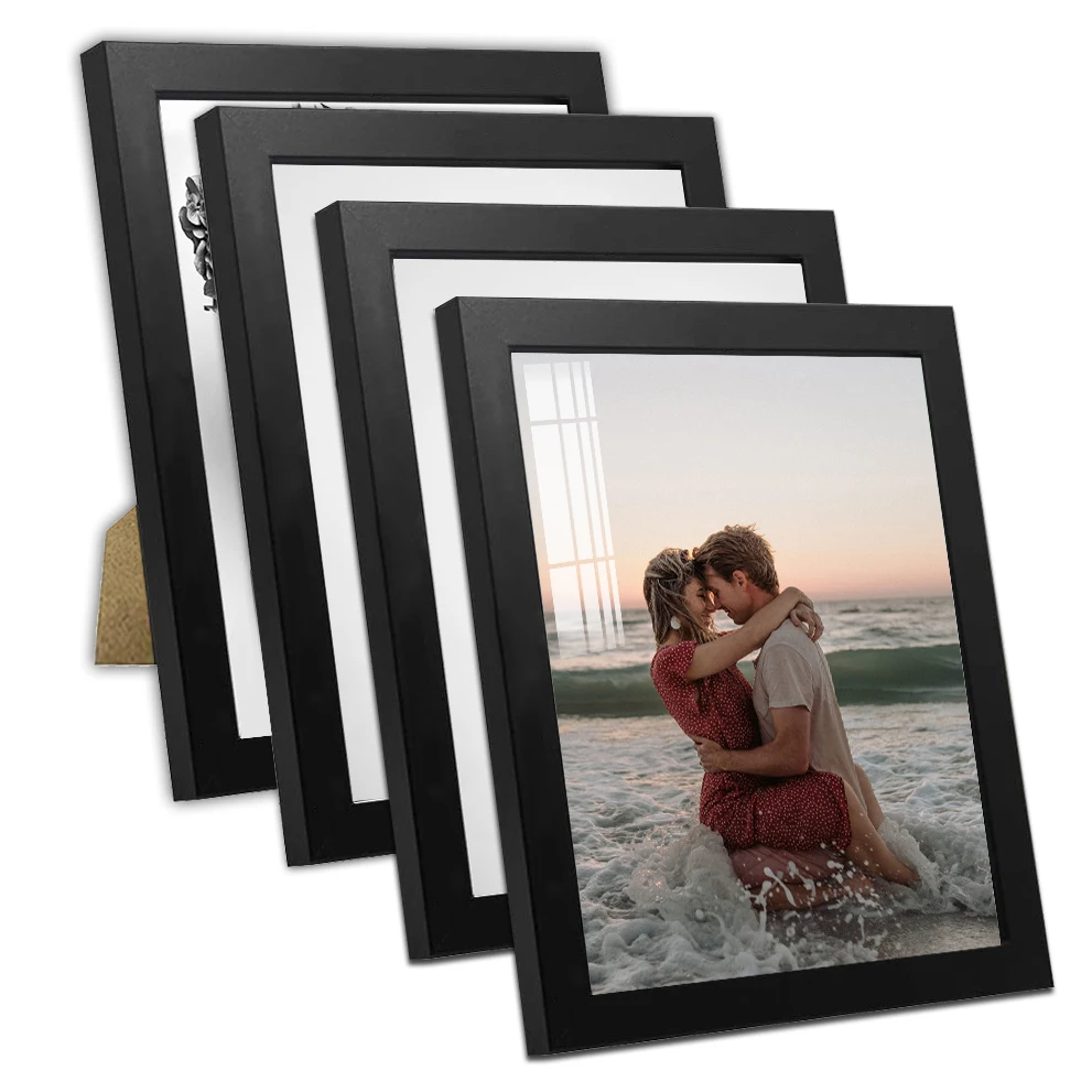 2 stücke 4x6 Zoll schwarzer Holz Foto rahmen 10x15cm Bilderrahmen moderne minimalist ische Familie Foto rahmen DIY Fotowand Bilderrahmen