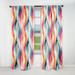 Designart "Turquoise And Pink Ethereal Ikat Fusion" Abstract Blackout Turquoise, Pink Curtain 1 Panel