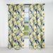 Designart "Yellow And Green Botanical Ikat Haven" Floral Blackout Room Darkening Curtain Panel