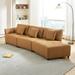 120'' Real Leather Sofa, Modern Modular Sectional Couch, Button Tufted Seat Cushion for Living room, Apartment & Office.