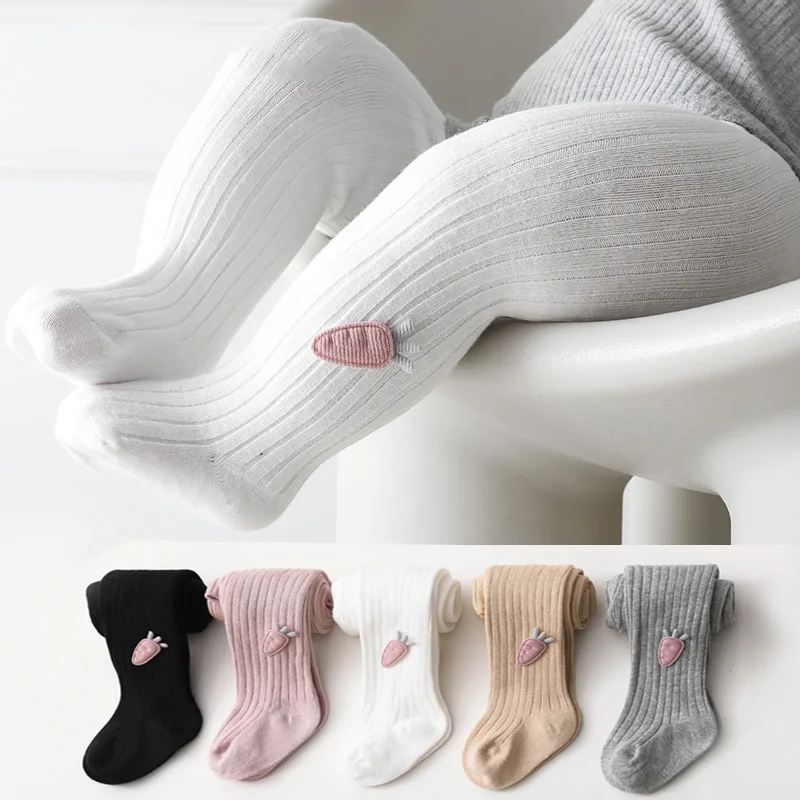 Frühling Herbst Kinder Strumpfhosen Weiche Baumwolle Rettich Baby Mädchen Strumpfhosen Kinder Infant Gestrickte Strümpfe Schlanke Streifen Leggings Image