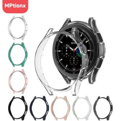 Uhrenabdeckung für Samsung Galaxy Watch 4 Classic 42 mm 46 mm, mattes PC-Gehäuse, rundum schützende Stoßstangenschale für Galaxy Watch 4