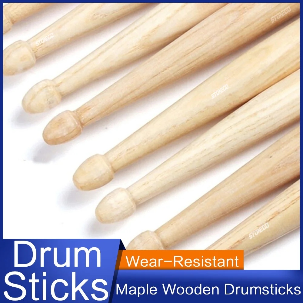 NEUE Heiße Verkauf Drum Sticks Tragen-beständig Ahorn Holz Drumsticks 5A Drum Sticks Percussion Stonego Instrumente Zubehör Image