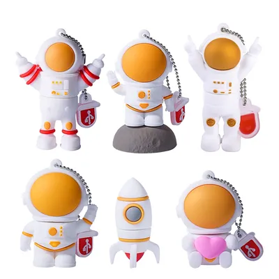 Astronaut USB-Flash-Laufwerk 128GB kreative coole Geschenk Pen-Laufwerk 64GB kostenlose Schlüssel anhänger Memory Stick 32GB weiß Pen drive 16GB u Disk Image