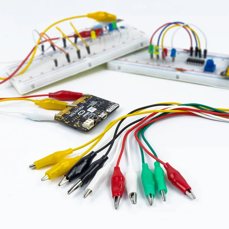 10 Stück Krokodilklemmen, elektrisch, 5 Farben, 18,9 Zoll, Messleitungen, Stanz-Überbrückungsdrähte für elektrische Prüfung, Schaltungsanschluss Image