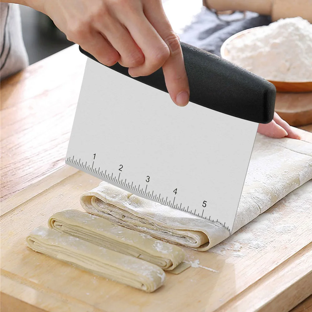 Edelstahl Teigs ch neider Schaber Brot hacker mit Schuppen Gebäck Spatel Pizza Schaber Backen Fondant Kuchen Dekoration Werkzeug Image