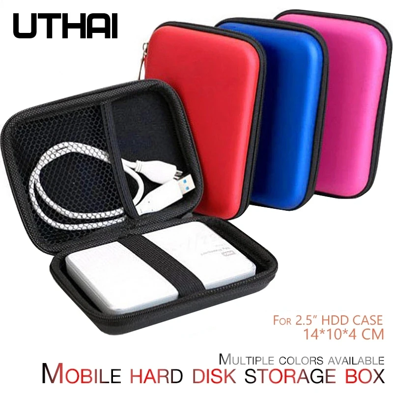 UTHAI T27 2,5 "HDD Tasche Externe USB Festplatte Festplatte Lagerung Tasche Tragen USB Kabel Fall Abdeckung Für PC Laptop Festplatte box Image