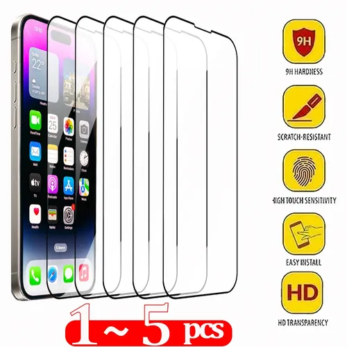 1–5 Stück Front schutzfolie Für iPhone 15 Pro Max Glas Displayschutzfolie iPhone 15 14 13 12 11 Pro