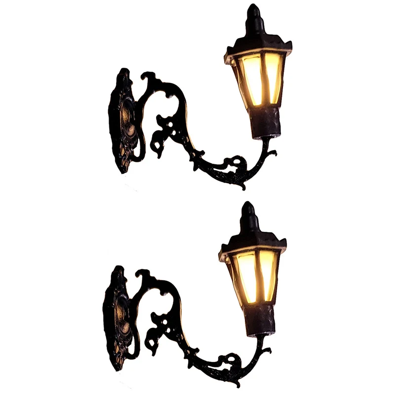 2 pezzi lampada da parete per casa delle bambole modello giardino lampadario da giardino tavolo di sabbia luce a led decorazione per casa delle bambole materiale bianco caldo