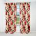 Designart "Vintage Pink And Beige Rose Floral Pattern I" Floral Blackout Room Darkening Curtain Panel