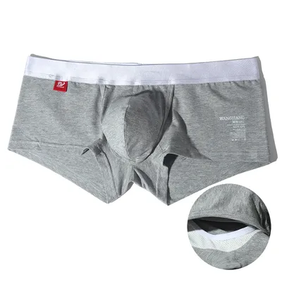 Vorne offen Unterwäsche Männer Baumwolle Sexy Herren Boxershorts Höschen Atmungsaktive Beutel Ausbuchtung Unterhose Männlich Image
