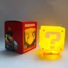 10cm Super Mario Bros figura LED punto interrogativo Brick Night Light ricarica USB Anime Desk Lamp
