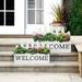 Glitzhome 23.5"L Set of 2 Solid Wood WELCOME Fence-Inspired Plant Box Hanging Planter Window Decor