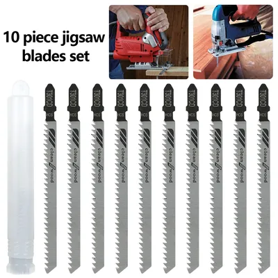 10Pcs T301CD Jigsaw Klinge Set T Schaft Fast Down Cut Arbeitsplatte Holz Kunststoff Schneiden DIY Power Werkzeug Zubehör HCS Jigsaw klingen