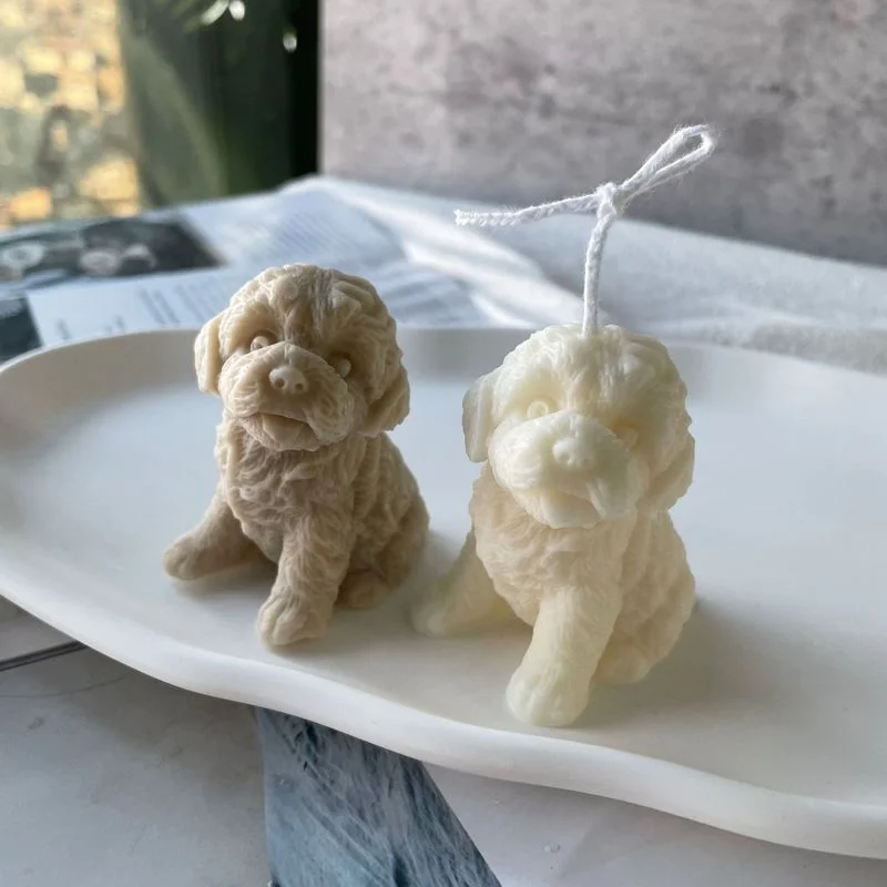 Teddy Hund Kopf Kerze Form Niedlichen Tier Form Handgemachte Aromatherapie Gips Seife Silikon Form DIY Hause Dekoration Werkzeuge Image