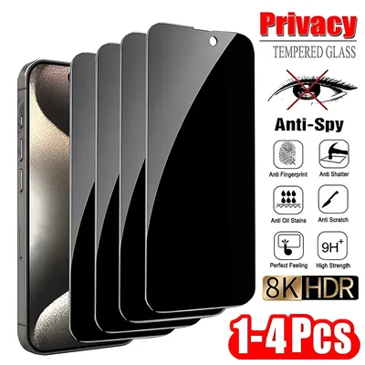 1-4Pcs Anti-Spion gehärtetes Glas für iPhone 14 13 12 11 15 Pro Max Mini 7 8 Plus Privacy Screen Protector XR X XS Film Zubehör