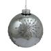 Shiny Silver Mirrored Glitter Snowflakes Christmas Ball Ornament 4"