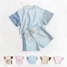 2023 Summer Toddler Girls Cotton Top manica corta + Shorts Set Baby Boys Shortsleeve Tee outfit Set