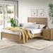 Solid Wood Bed, Modern Rustic Wooden Queen Size Bed Frame Box Spring Needed